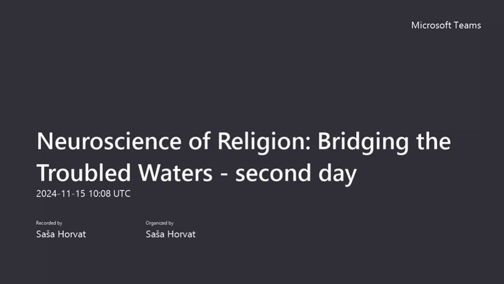 Neuroscience of Religion — Michiel van Elk [EN]